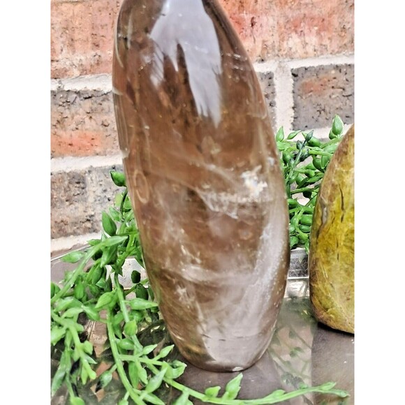 Smoky Quartz Green Opal Tower Set Protecting and Calming Crystal Set - Picture 3 of 13